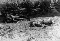 Dead German Paratroopers, Crete 1941. Photograph taken by Lance Corporal Goodall.