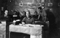 Administration office at Stalag 8A, Gorlitz, Germany. Men unidentified.  Photograph taken by H T Upton between 1943 and 1945.