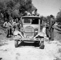 Young Mens Christian Association van in Crete.