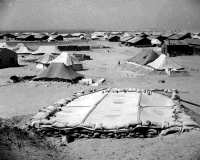 Camp hospital at the New Zealand Maadi camp in Egypt, during World War II. Taken by an unidentified photographer on the 11th of March 1942.