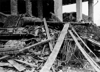 German Panther Tank amongst the ruins of a house, Sillaro River area, Italy. Photograph taken by George Kaye on April 16th, 1945.