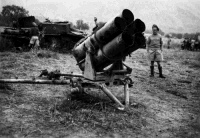 Nebelwerfer `Minnie', Cassino, Italy.  Photograph taken by A M Miller in 1944