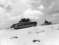 'Matilda', or `I', tanks in the Western Desert, Egypt.  Taken by an unidentified photographer on June 1941.
